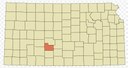 Edwards County in relation to the state of Kansas