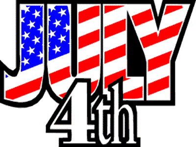 Happy July 4th Text Banner Clipart gif