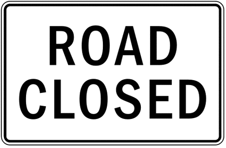 normal us street sign road closed