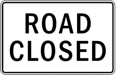 normal us street sign road closed