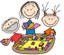 clipart of babysitter with kids