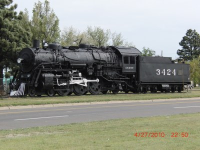 Train in Midway Park, located in same complex as Hist Soc Museum is